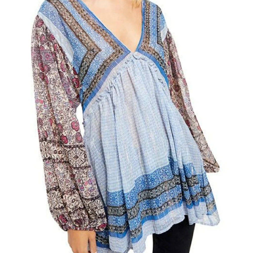 Free People Tops | Free People Aliyah Printed Tunic Top NWT Size Medium